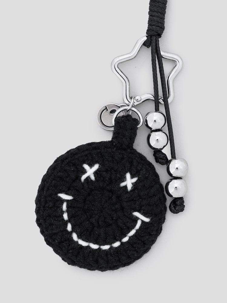 S.W.SMILEY® Hand-knitted Smiley Keyring - Navy