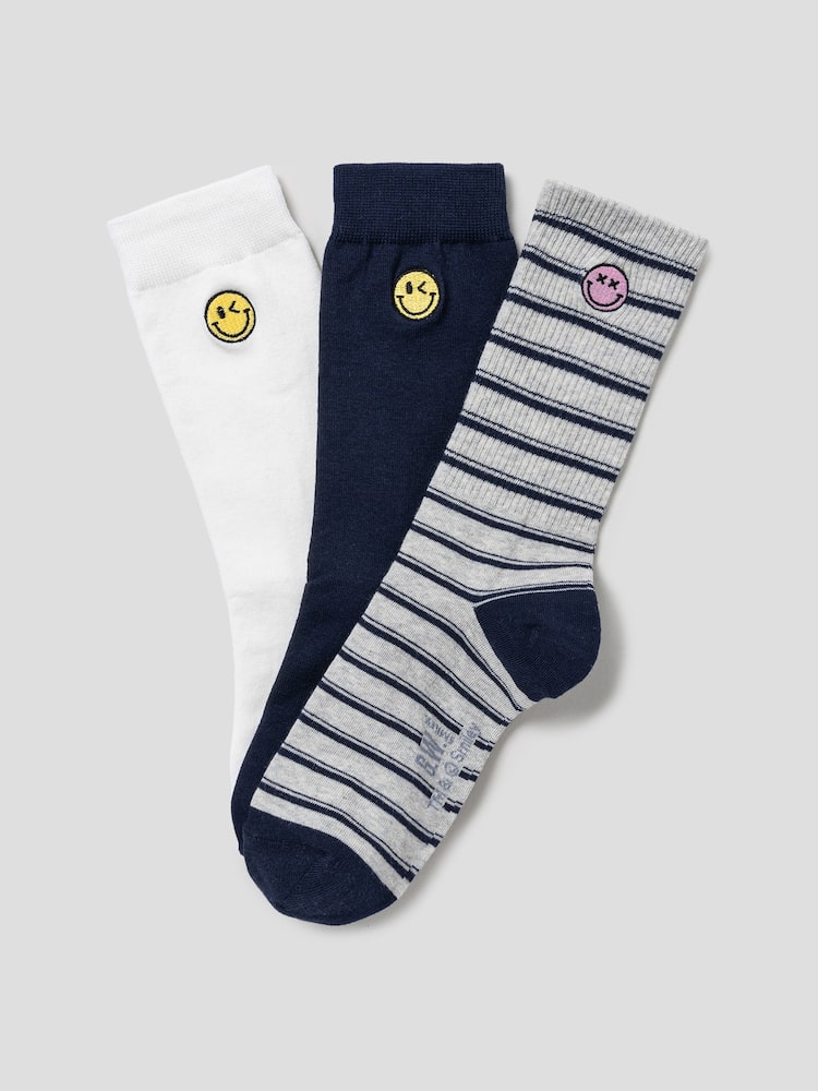 S.W.SMILEY® Socks 3-Piece Set - Navy