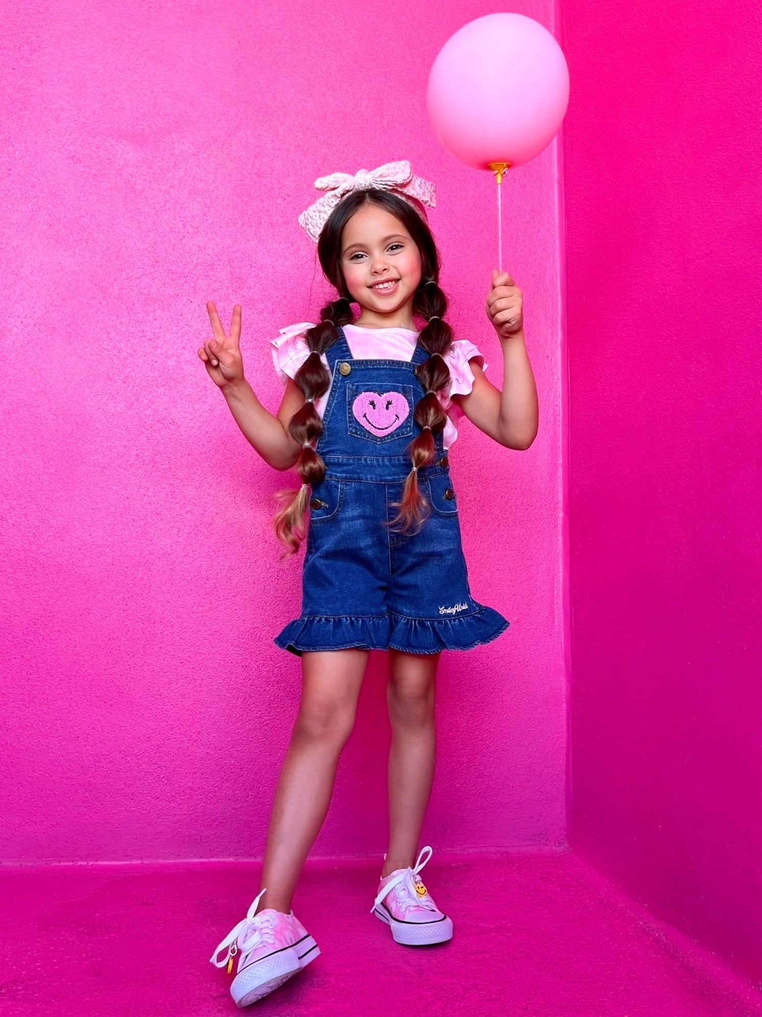 SmileyWorld Happy Heart Denim Shortall Set