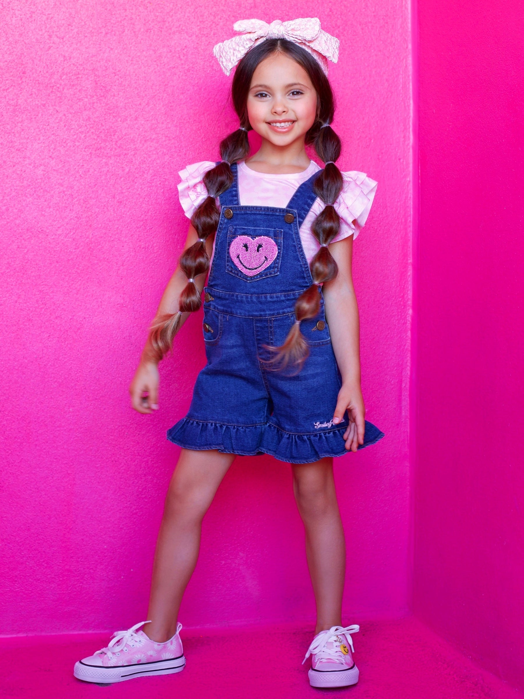 SmileyWorld Happy Heart Denim Shortall Set