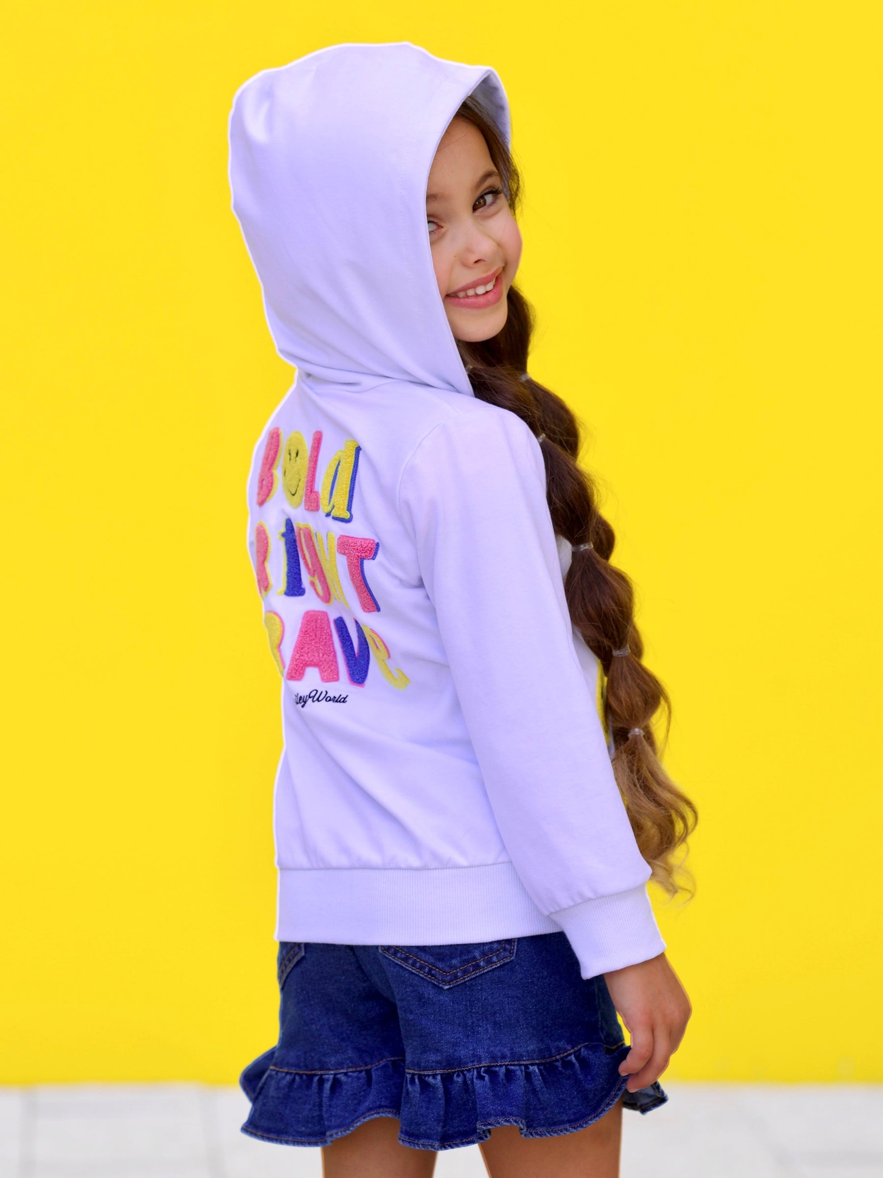 SmileyWorld Bold, Bright, Brave Zip-Up Hoodie