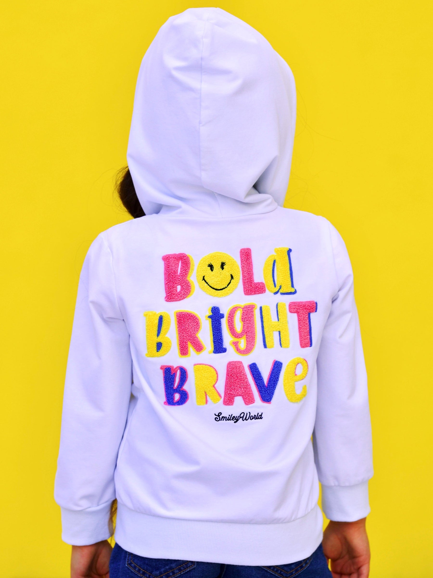 SmileyWorld Bold, Bright, Brave Zip-Up Hoodie