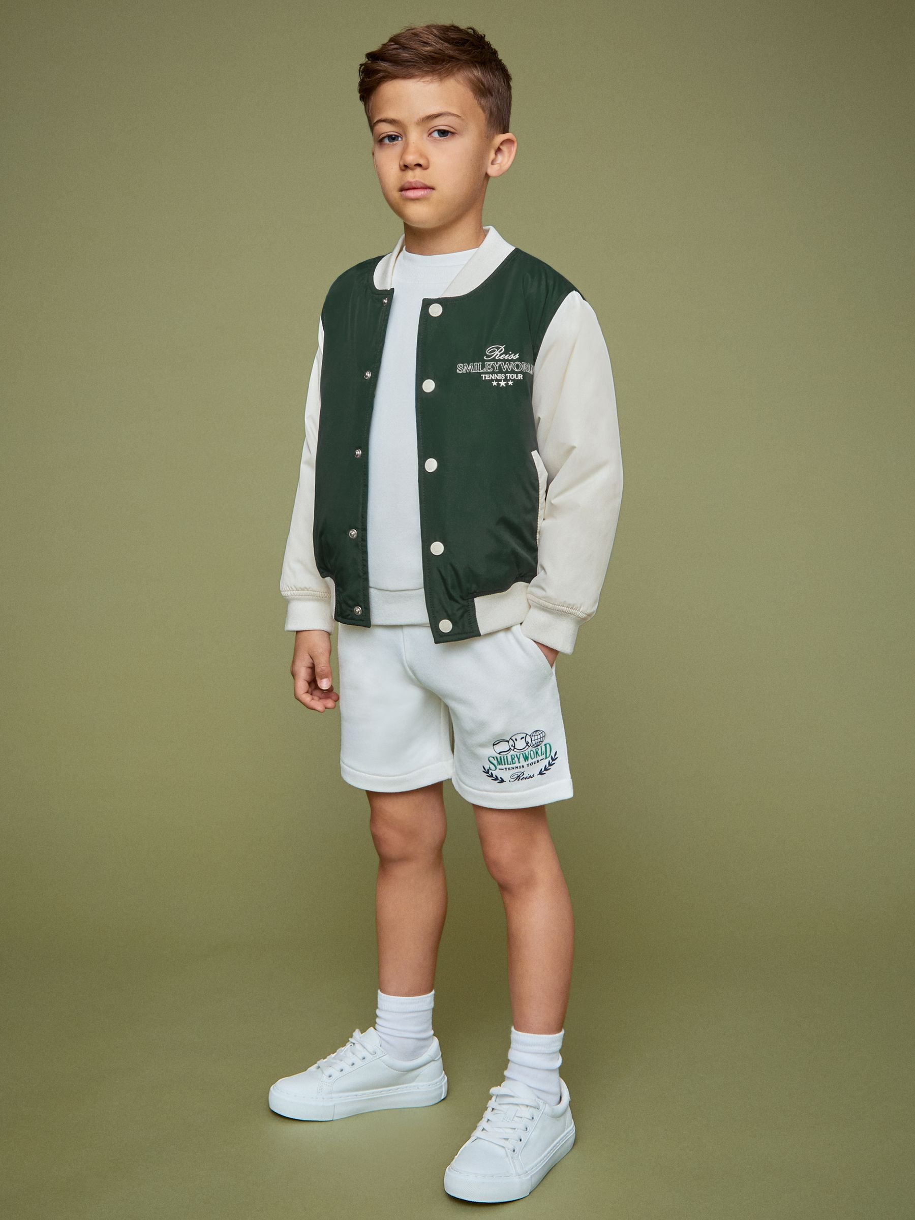 SmileyWorld | Reiss Bomber Jacket in Dark Green