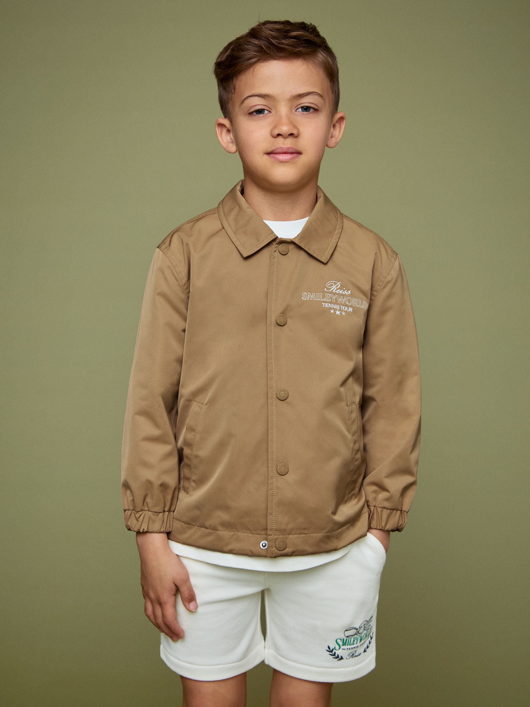 SmileyWorld | Reiss Harrington Jacket in Stone