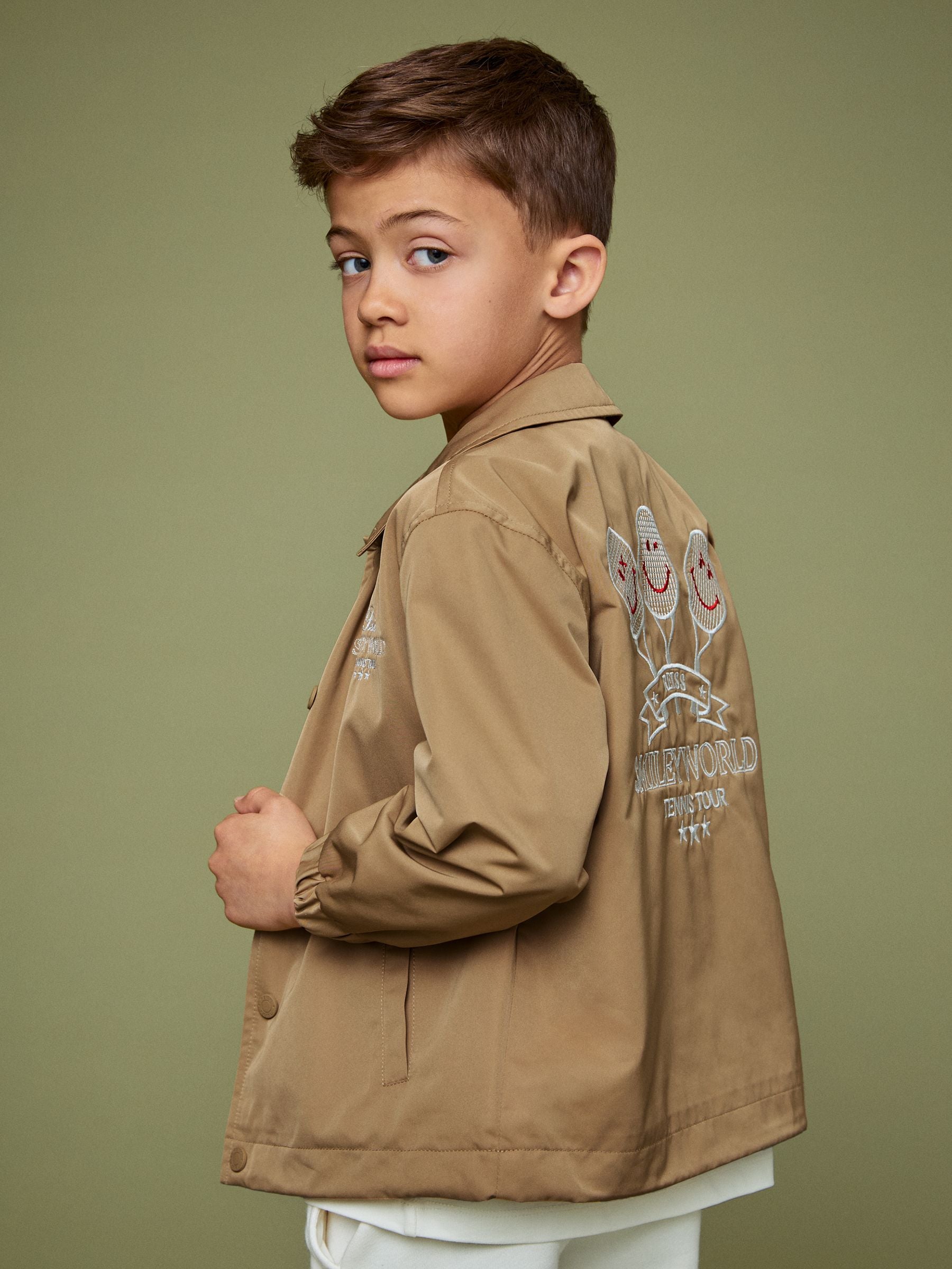 SmileyWorld | Reiss Harrington Jacket in Stone