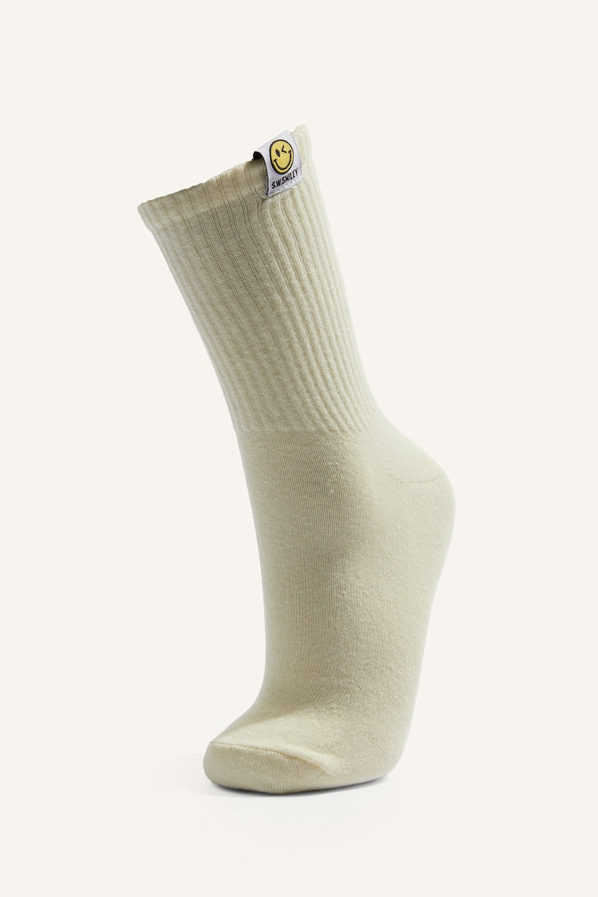 Woman 2-Pack S.W.Smiley Cotton Long Socks