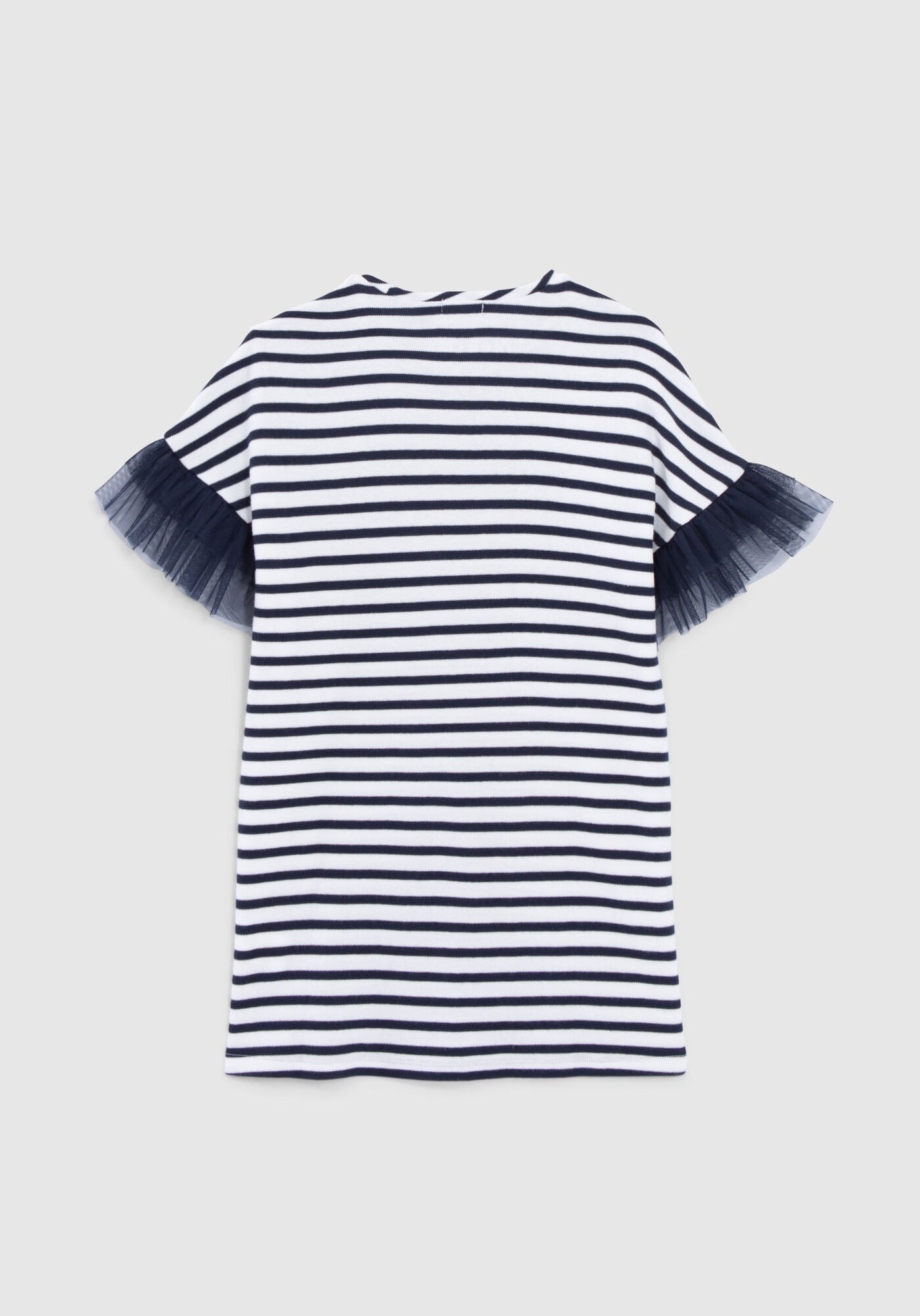 Girls’ Sailor-Stripe Cotton Dress, SmileyWorld Tulle Sleeves