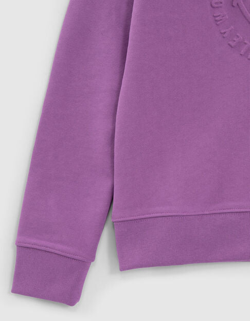 Boys’ Purple Sweatshirt with Embossed SmileyWorld Image