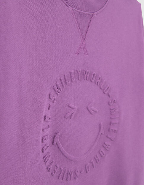 Boys’ Purple Sweatshirt with Embossed SmileyWorld Image