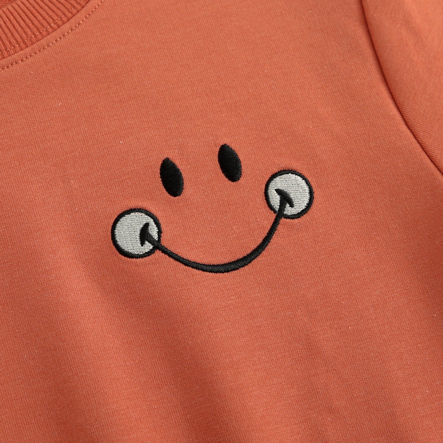 Crewneck - Mini Smiley® Happy Rust - Luxe Bamboo Cotton French Terry