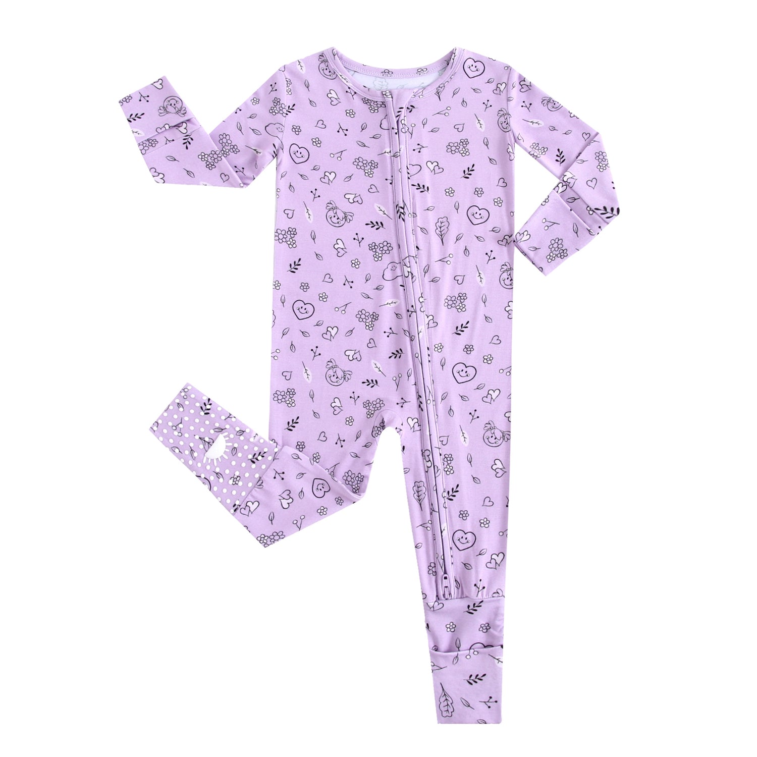 Flexi-Fit Zip PJ - Mini Smiley® Lilac Doodle - Luxe Bamboo