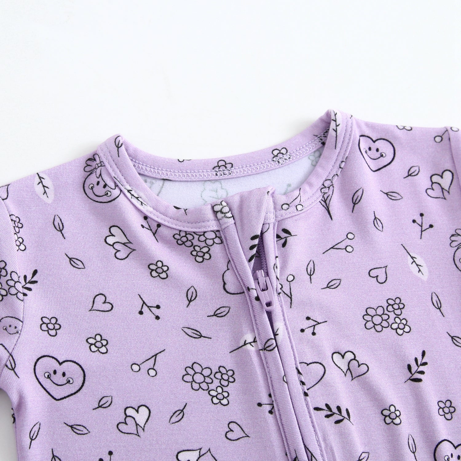 Flexi-Fit Zip PJ - Mini Smiley® Lilac Doodle - Luxe Bamboo