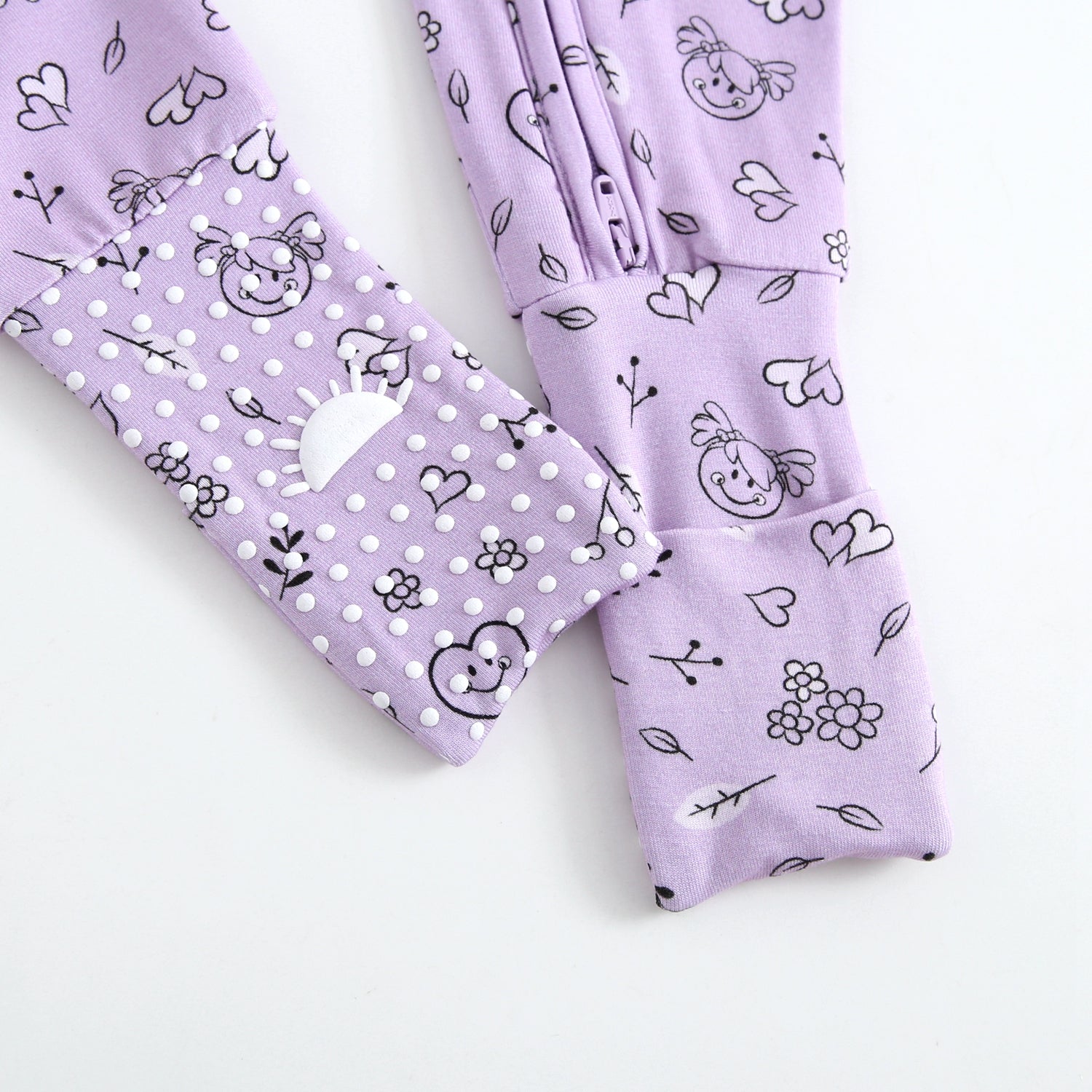 Flexi-Fit Zip PJ - Mini Smiley® Lilac Doodle - Luxe Bamboo