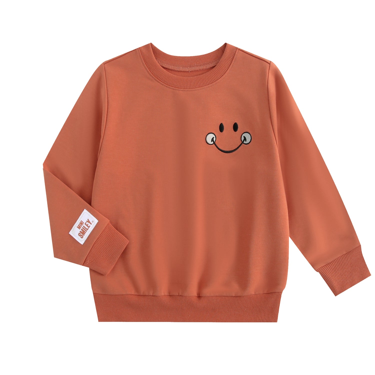 Crewneck - Mini Smiley® Happy Rust - Luxe Bamboo Cotton French Terry
