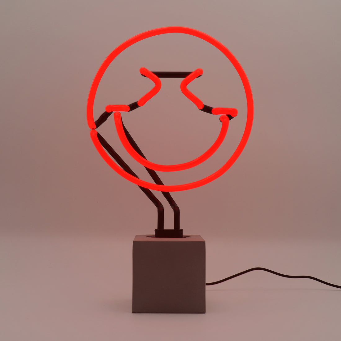 Giggle Red: S.W.Smiley Concrete Base Glass Neon