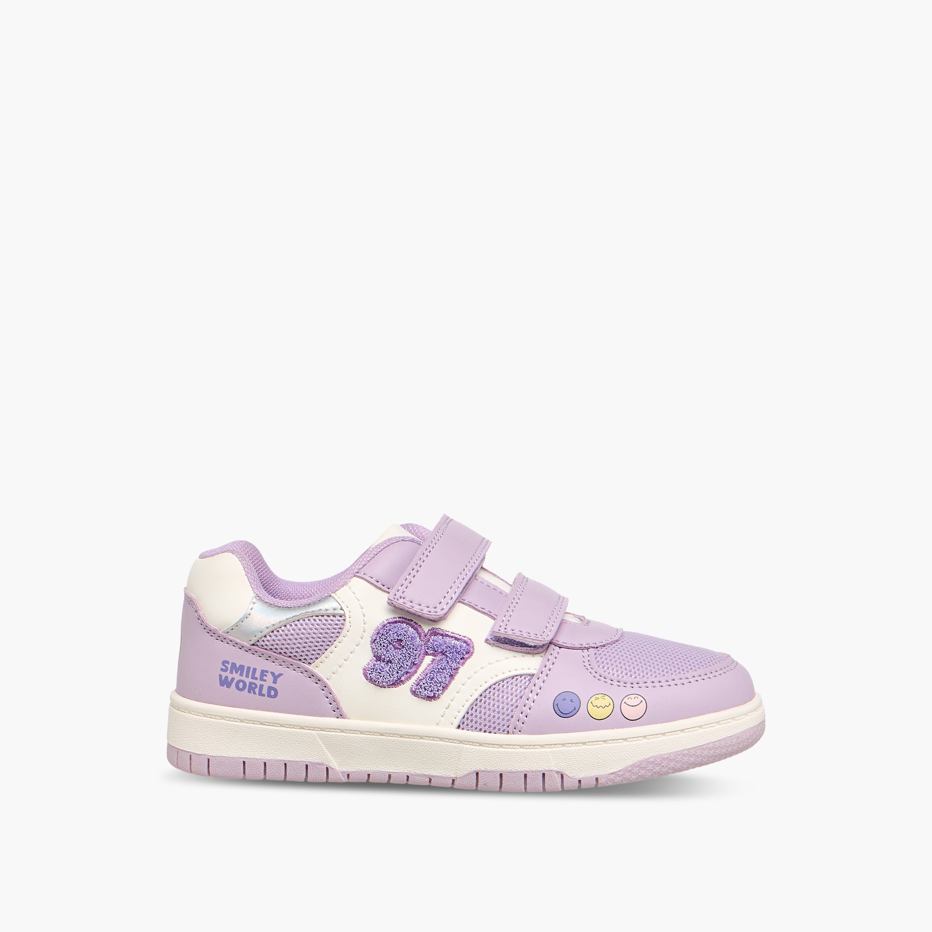 SmileyWorld Girls Hook & Loop Sneakers