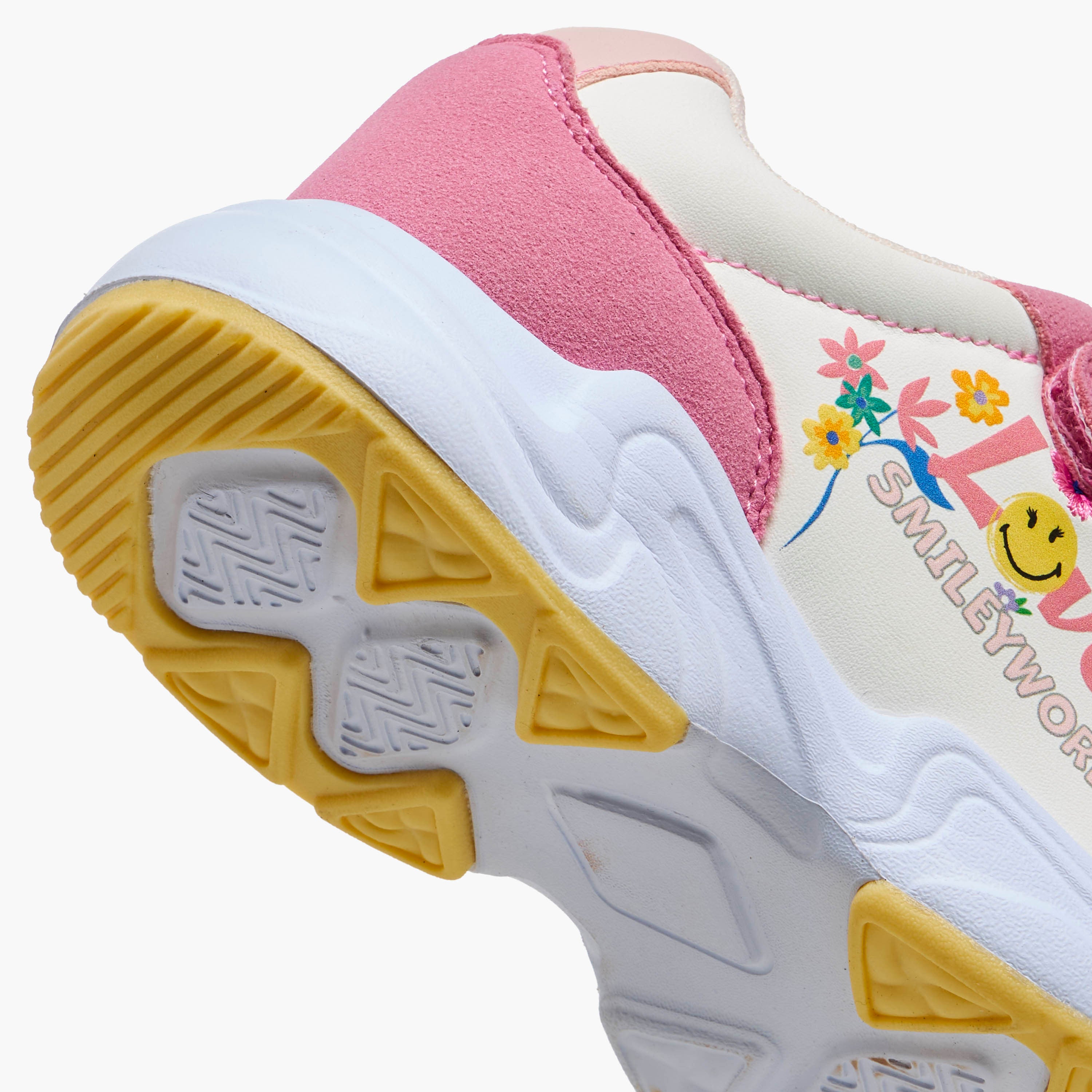 SmileyWorld Girls Hook and Loop Ankle Sneakers
