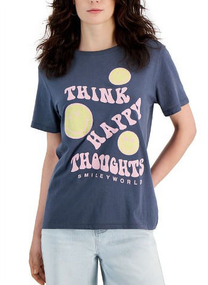SmileyWorld Turbulence Women's Juniors' Cotton Relaxed T-Shirt, US Small