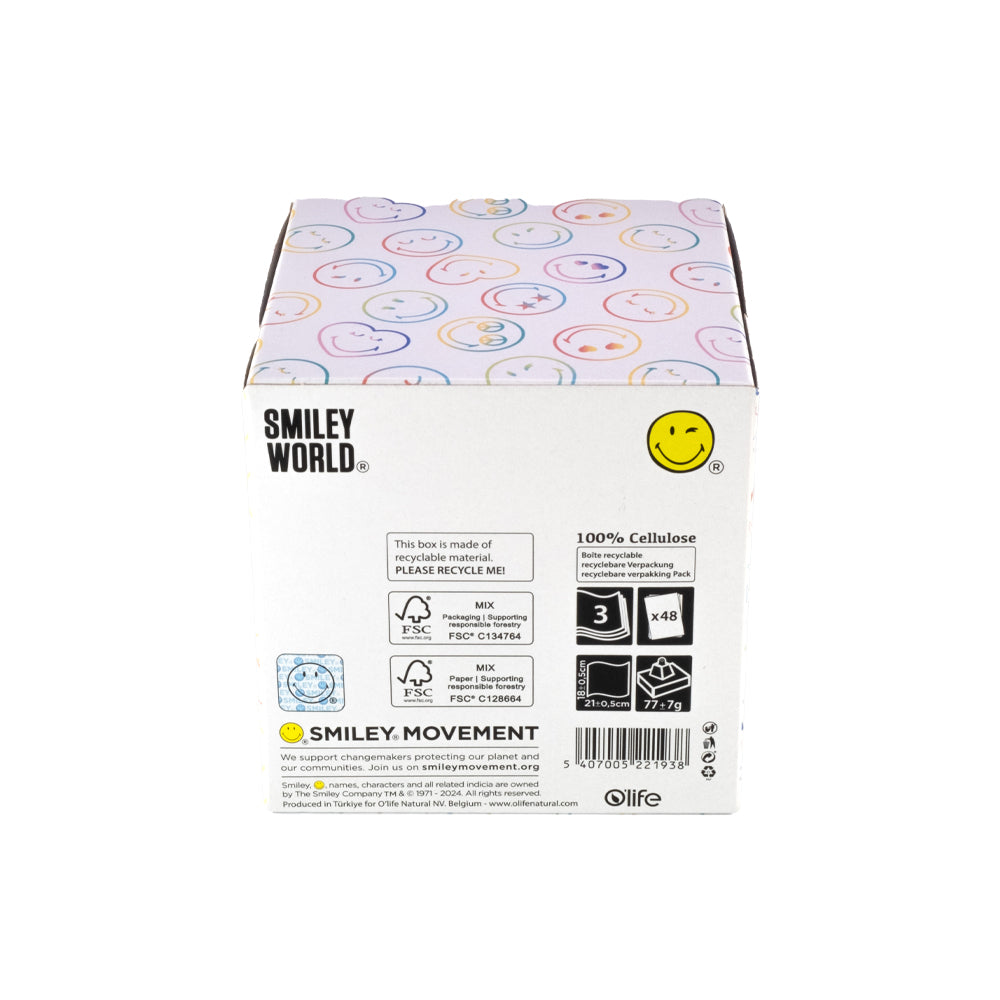 SmileyWorld® Ultra Soft Tissues 3-Design - Cube Box, 20-Pack