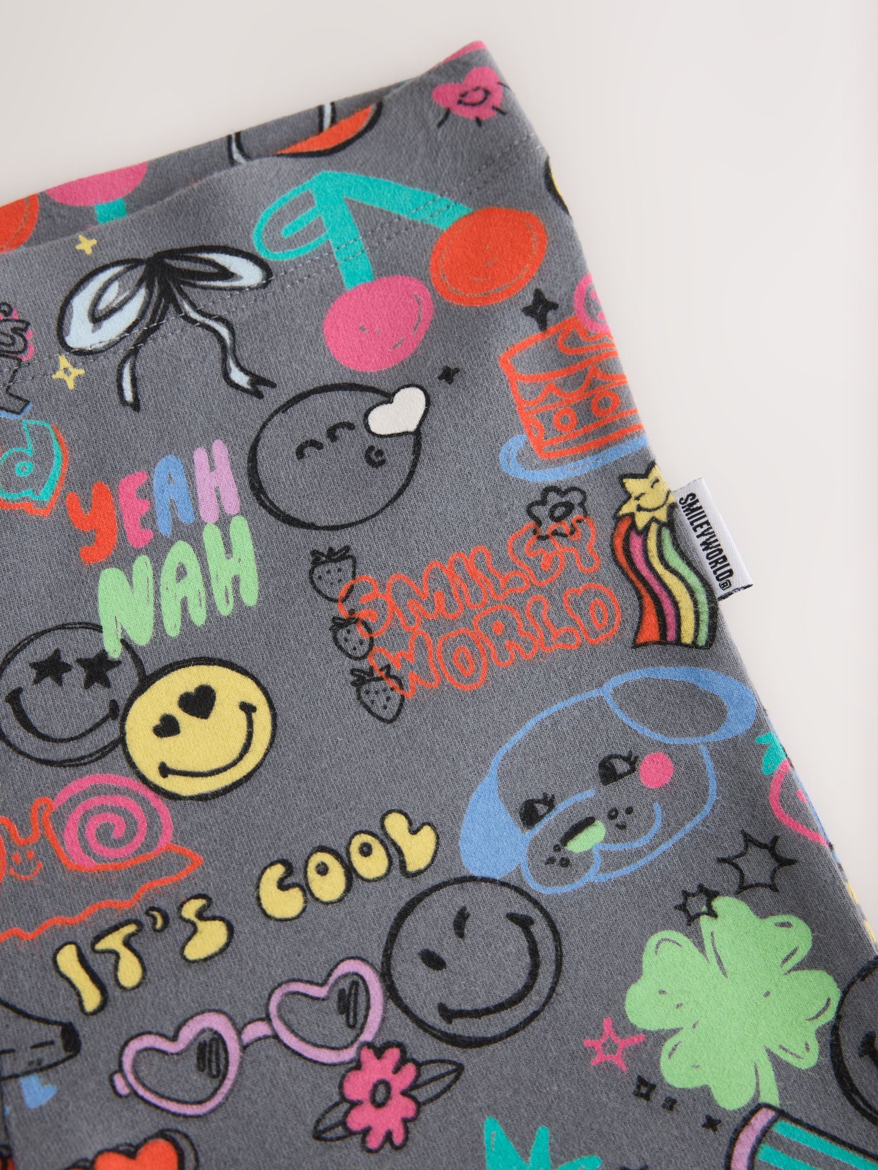 Grey Smiley World Flare Leggings (3-16yrs)