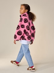 Pink/Berry Smiley Zip Up Borg Jacket (3-16yrs)