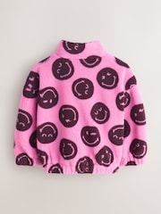 Pink/Berry Smiley Zip Up Borg Jacket (3-16yrs)