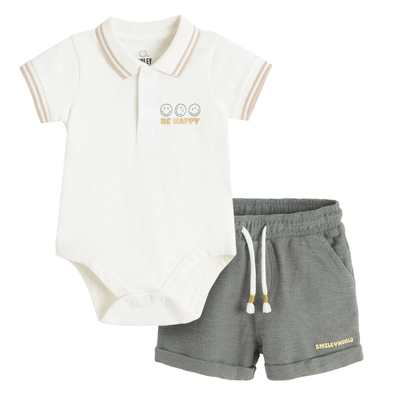 Cool Club, Boys' Set, Short Sleeve Bodysuit, Shorts, Mix, SmileyWorld