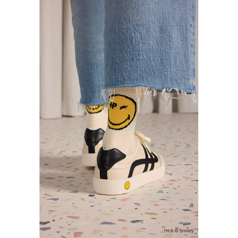 Men's White SmileyWorld® Badge Socks