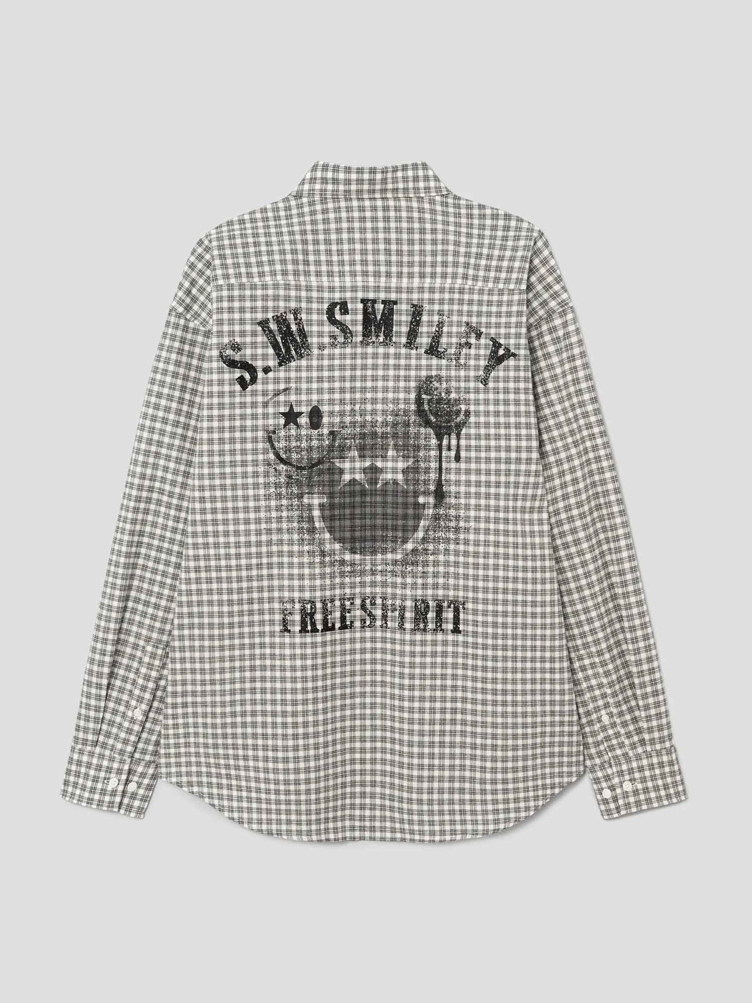 SWSMILEY® Printed Check Shirt - White