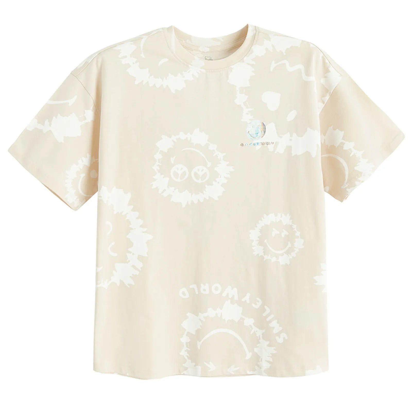 Cool Club, girls' T-shirt, oversized, beige, SmileyWorld