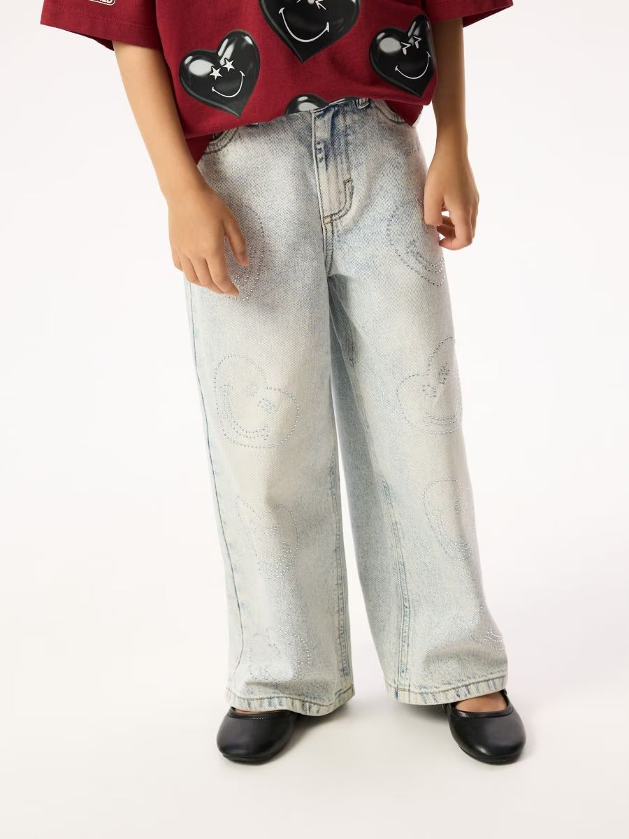 Wide leg jeans with SmileyWorld®