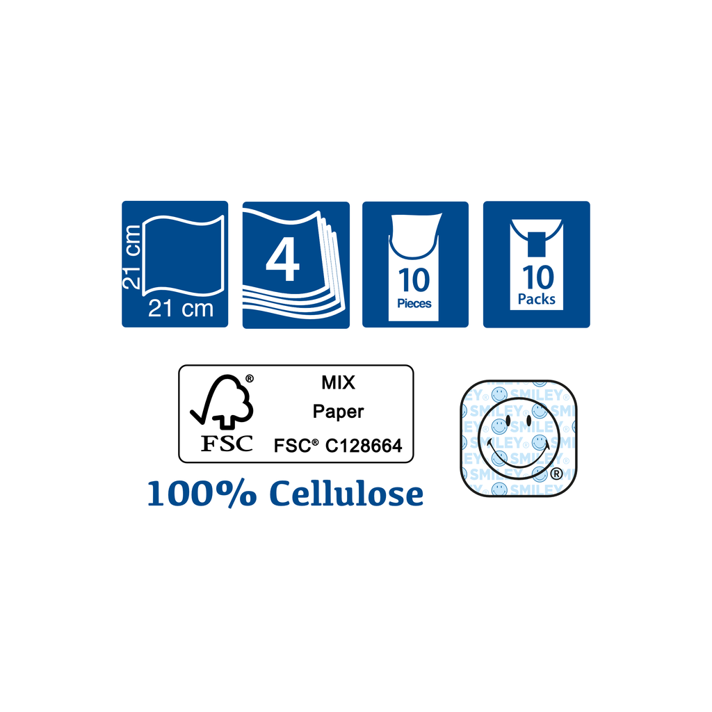 SmileyWorld® Handy 4-Ply Pocket Tissues
