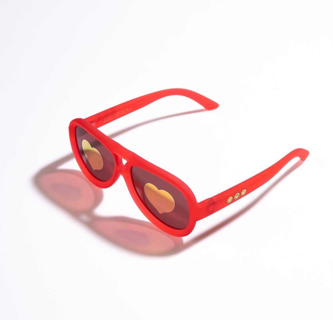 SmileyWorld Kid Sunglasses Aviator Raspberry Red