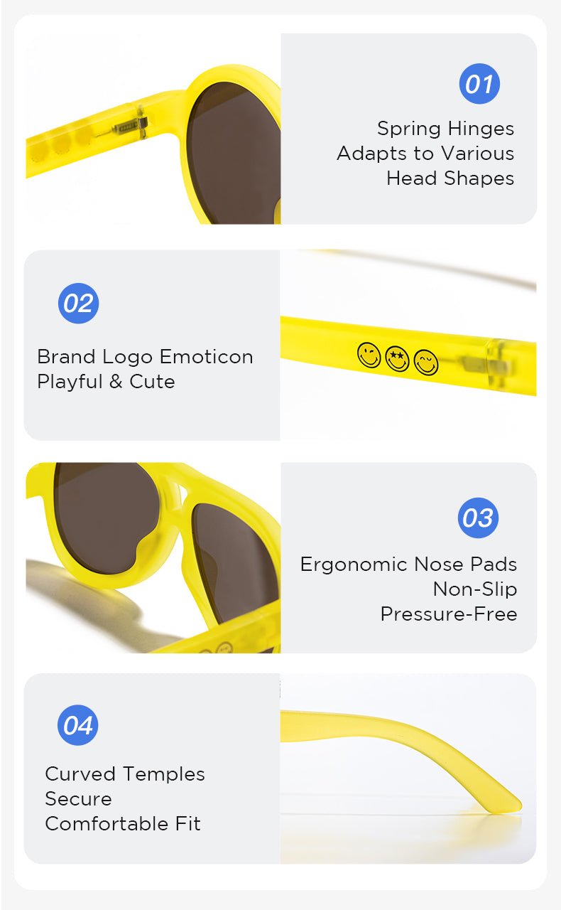 SmileyWorld Kid Sunglasses Square Sunlight Yellow