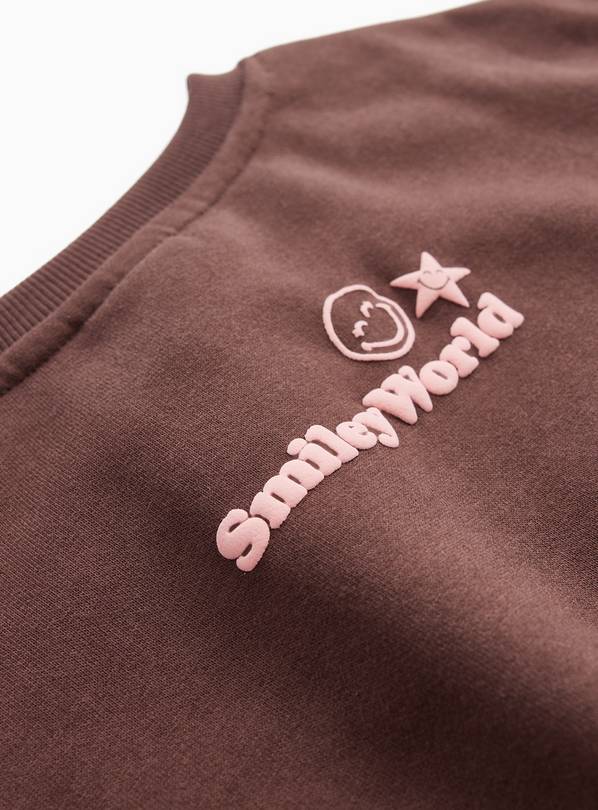 Smiley World Brown Happiness Graphic Sweatshirt