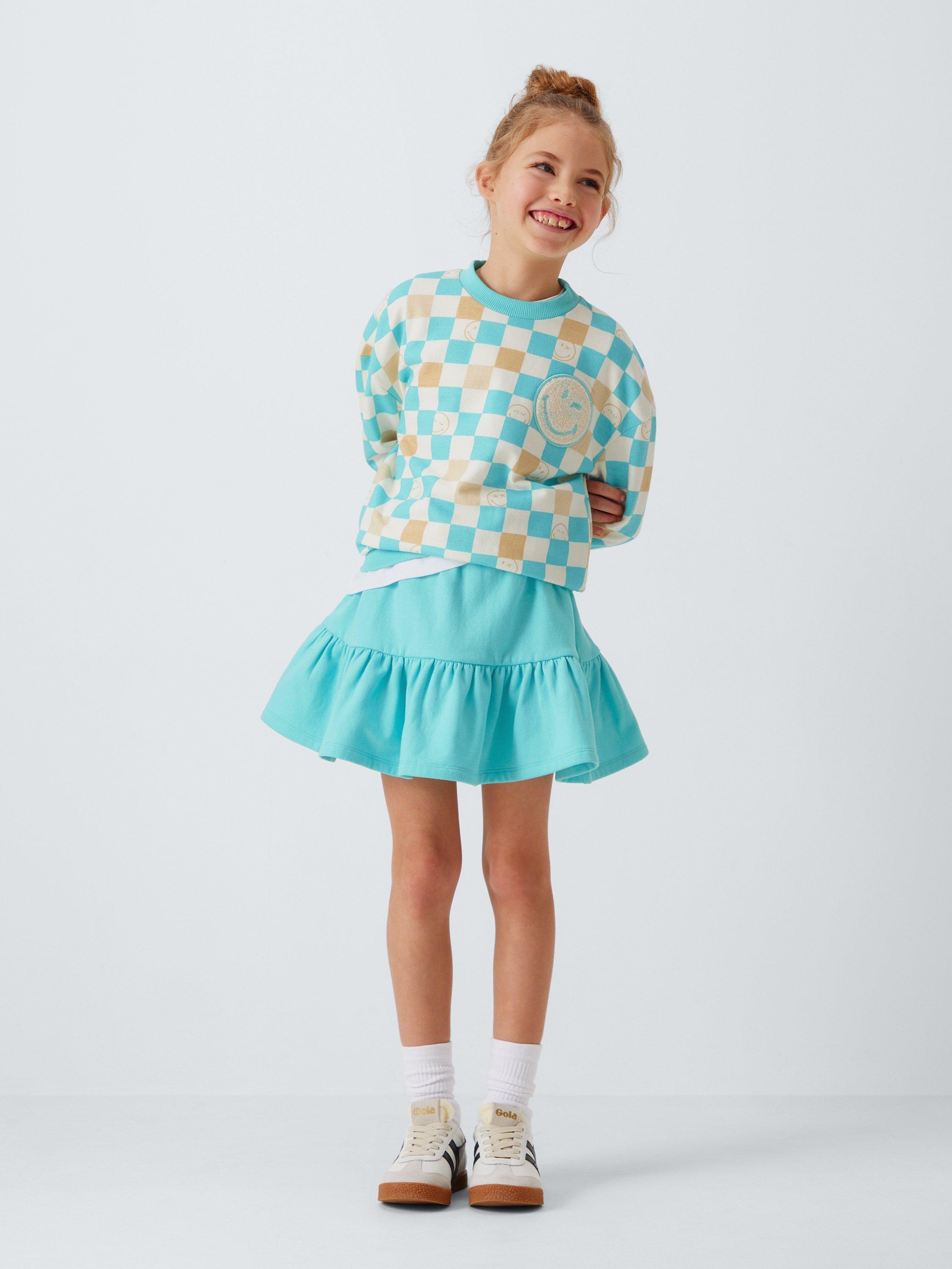 Kids' SmileyWorld Day Sweatshirt and Skirt Set, Tibetan Stone