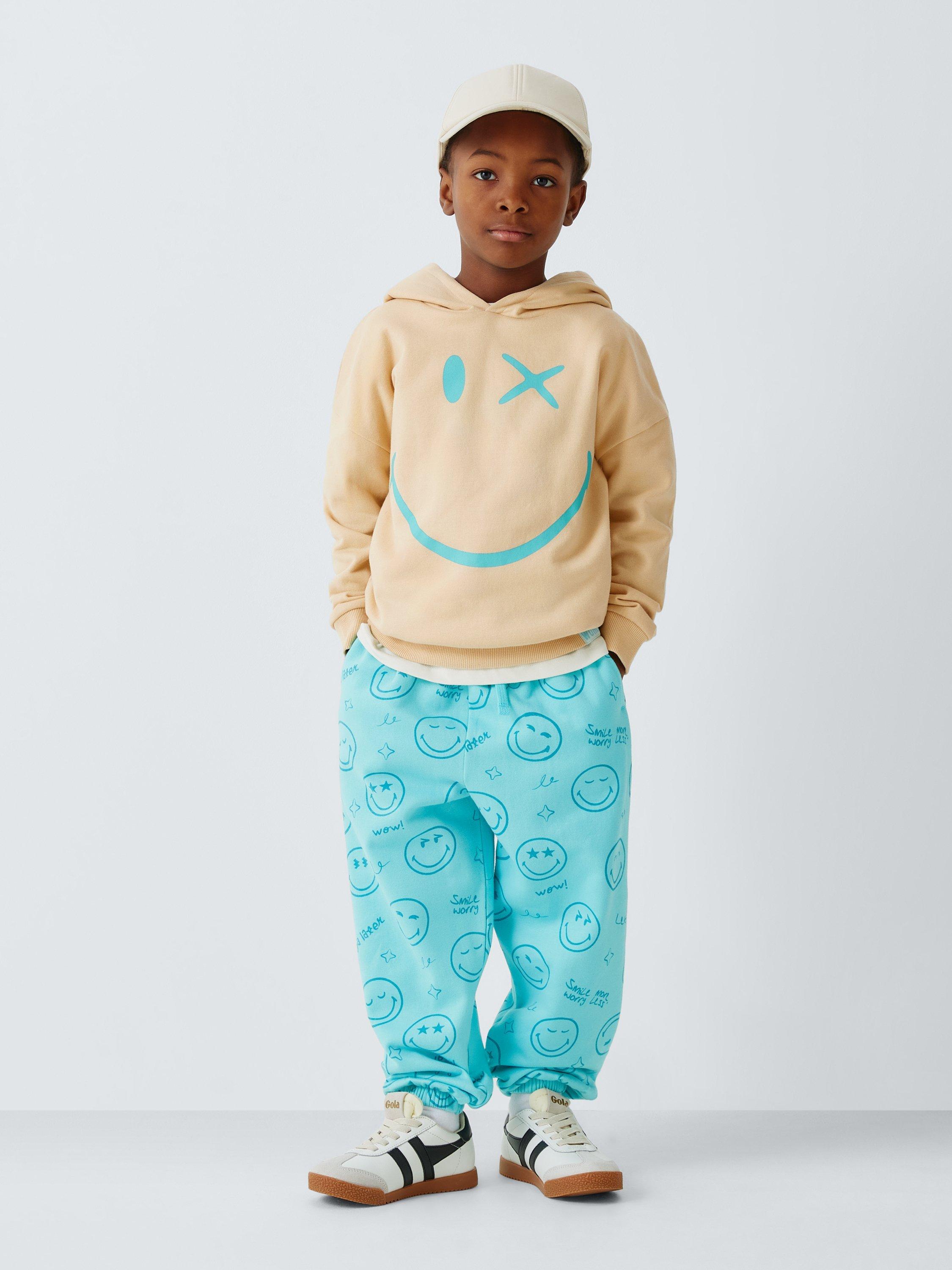 Kids' Smiley World Hoodie & Joggers Set, Tibetan Stone