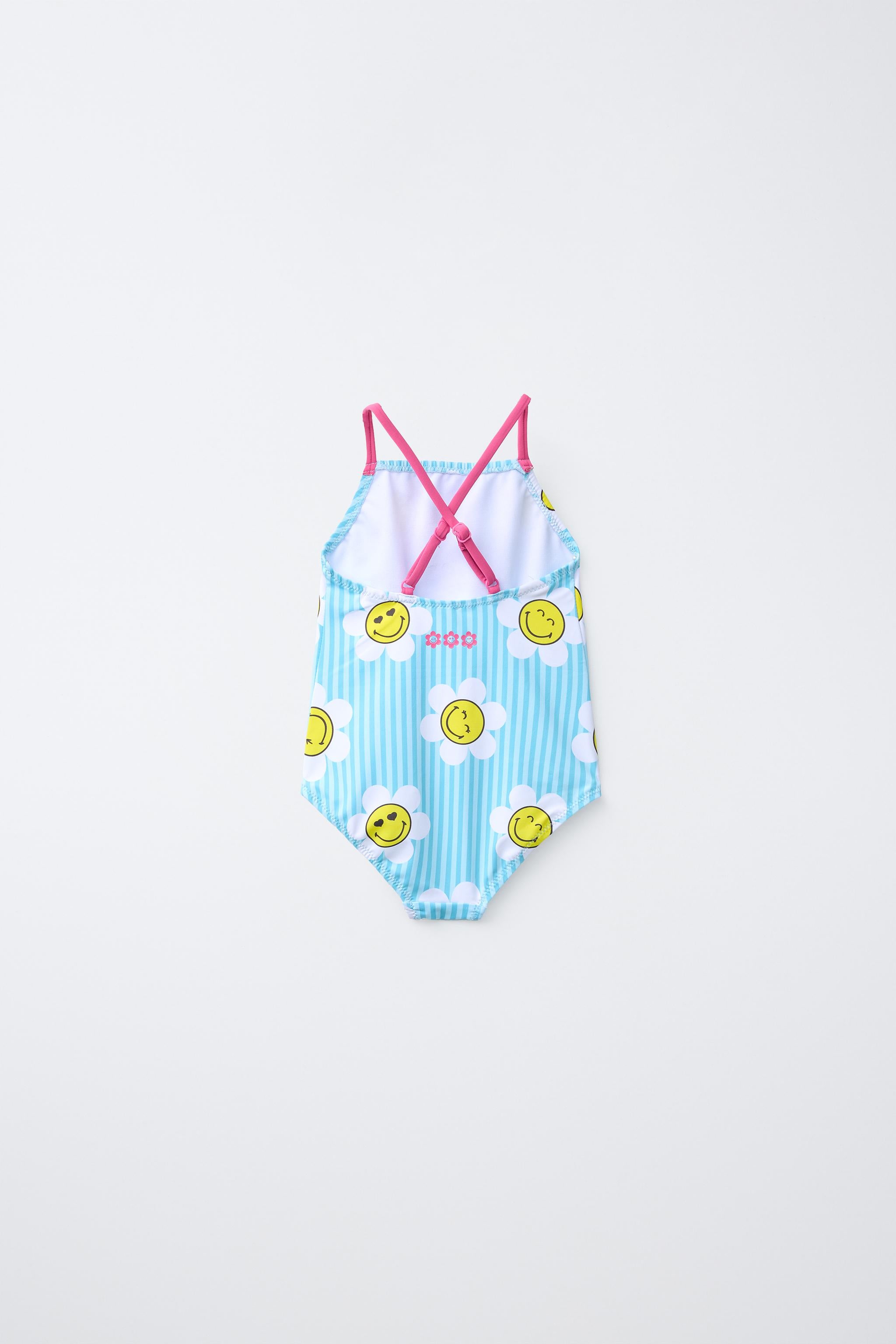 2-6 YEARS/ STRIPED SMILEYWORLD ® SWIMSUIT