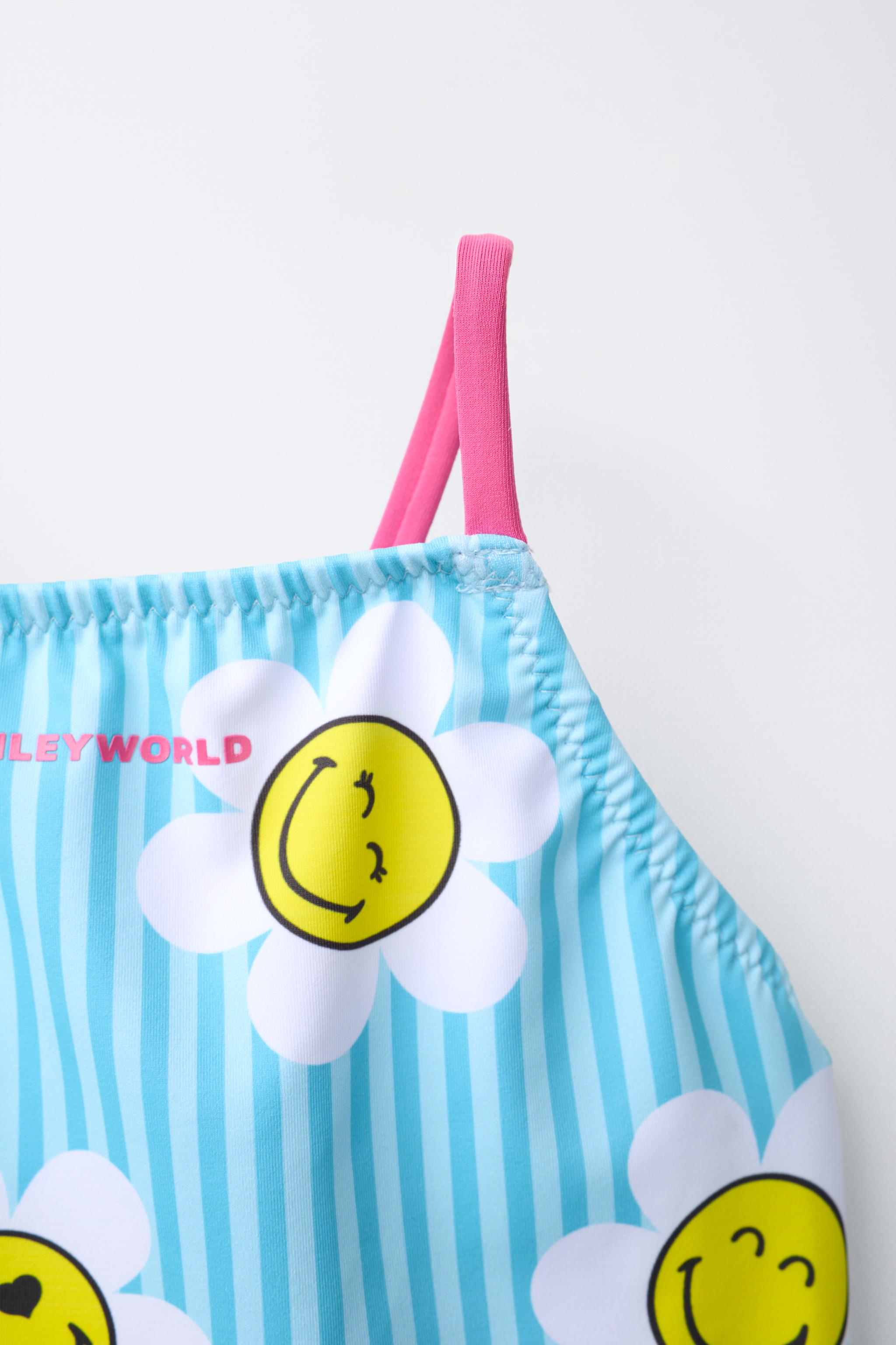 2-6 YEARS/ STRIPED SMILEYWORLD ® SWIMSUIT