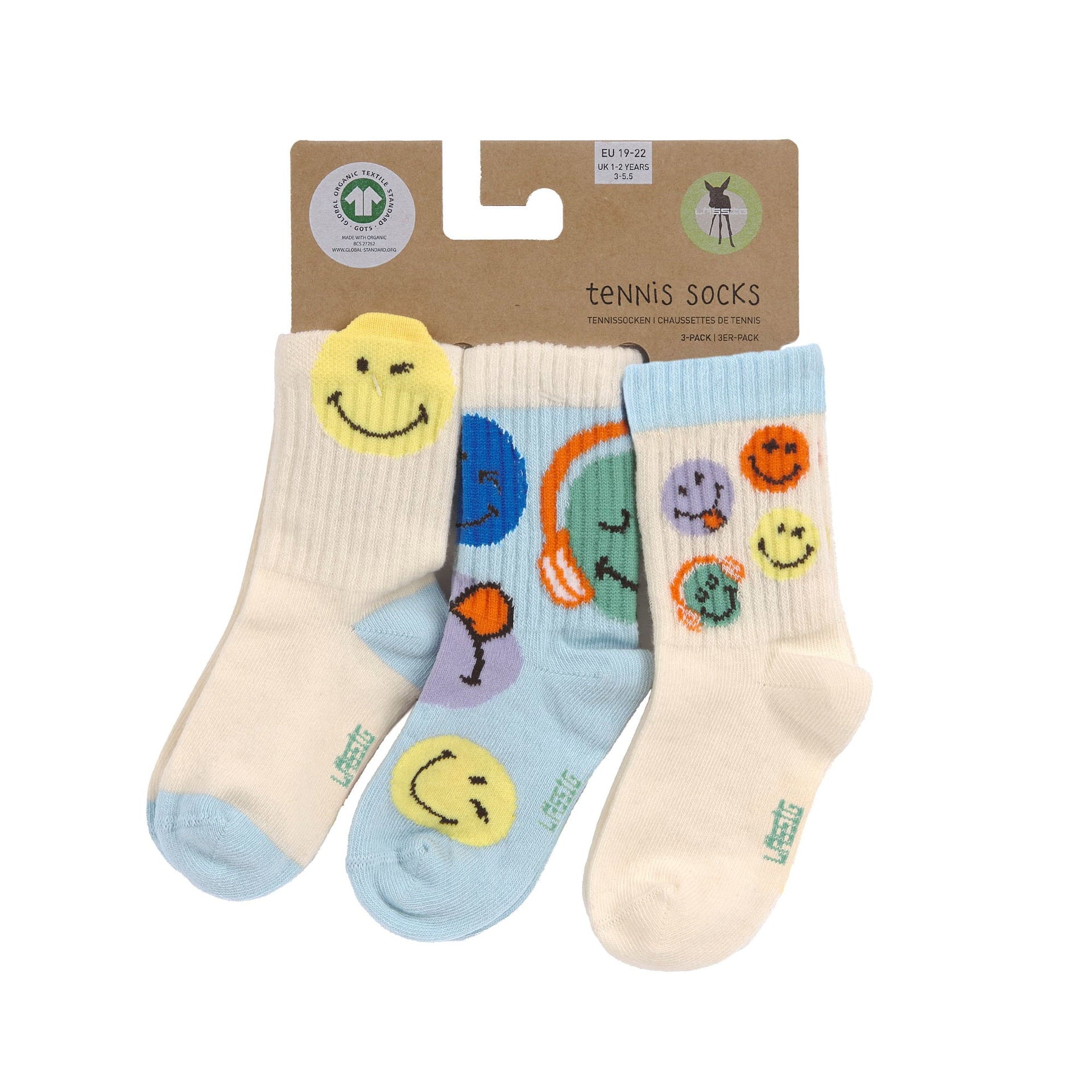 Children's socks set of 3 - SmileyWorld®, blue