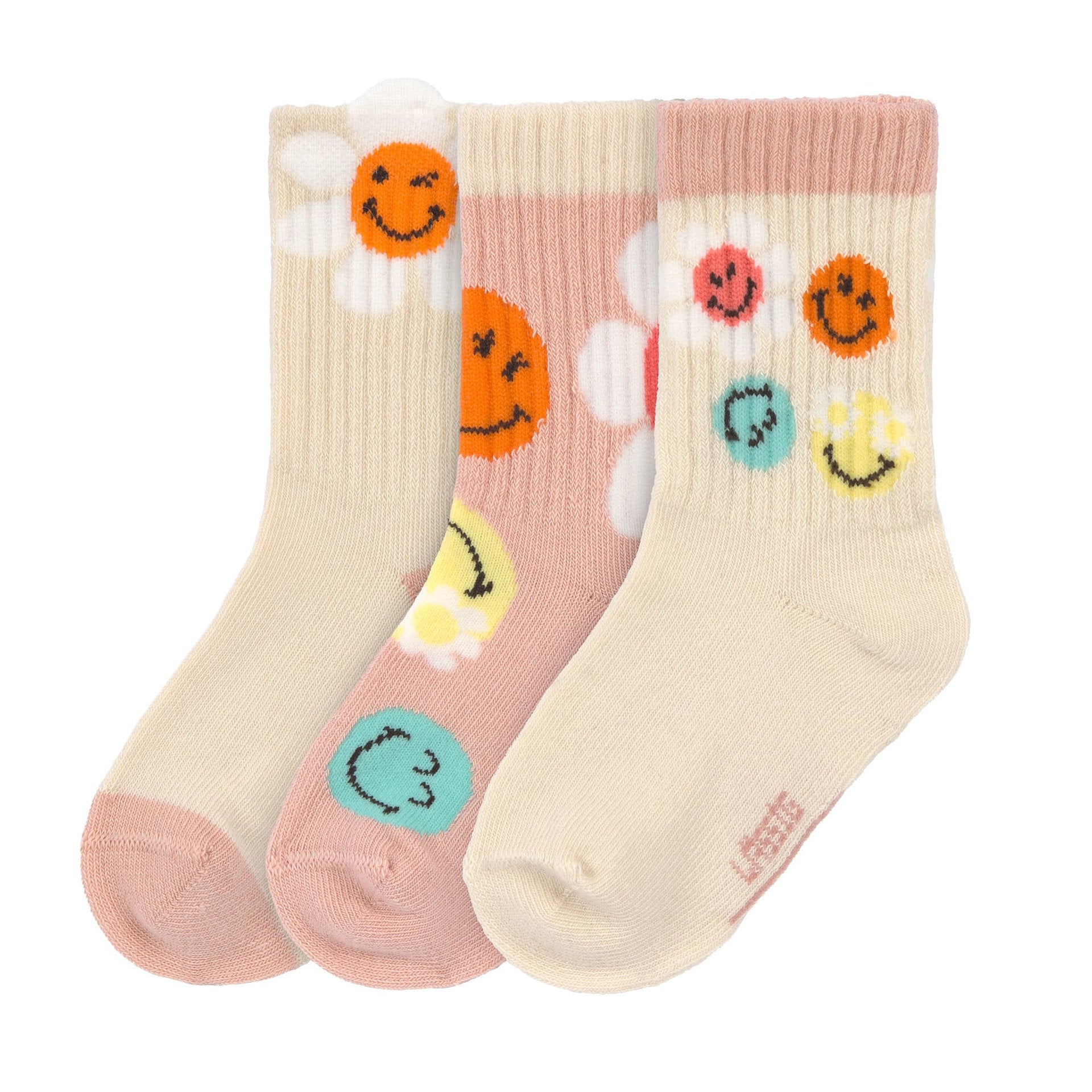 Children's socks set of 3 - SmileyWorld®, pink