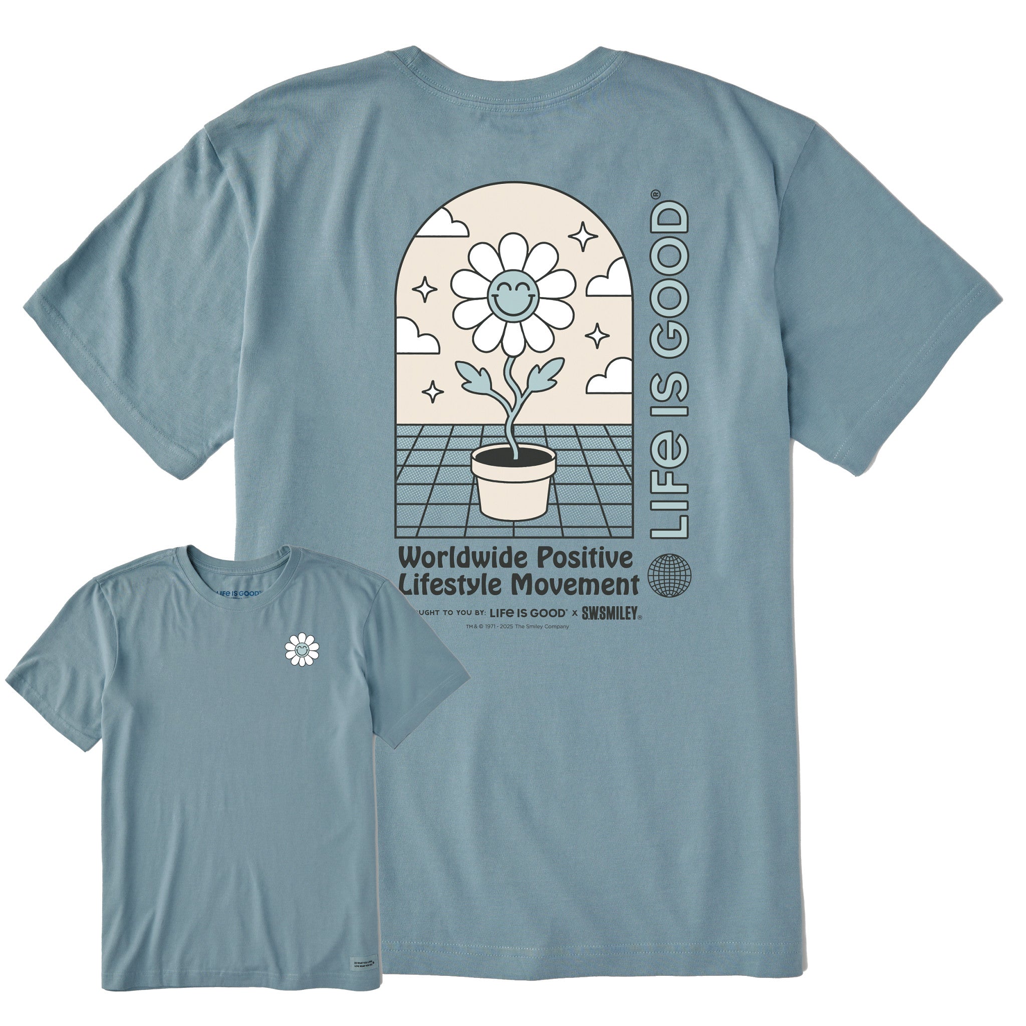 LIG | S.W.Smiley Happy Plant Short Sleeve Crusher Tee