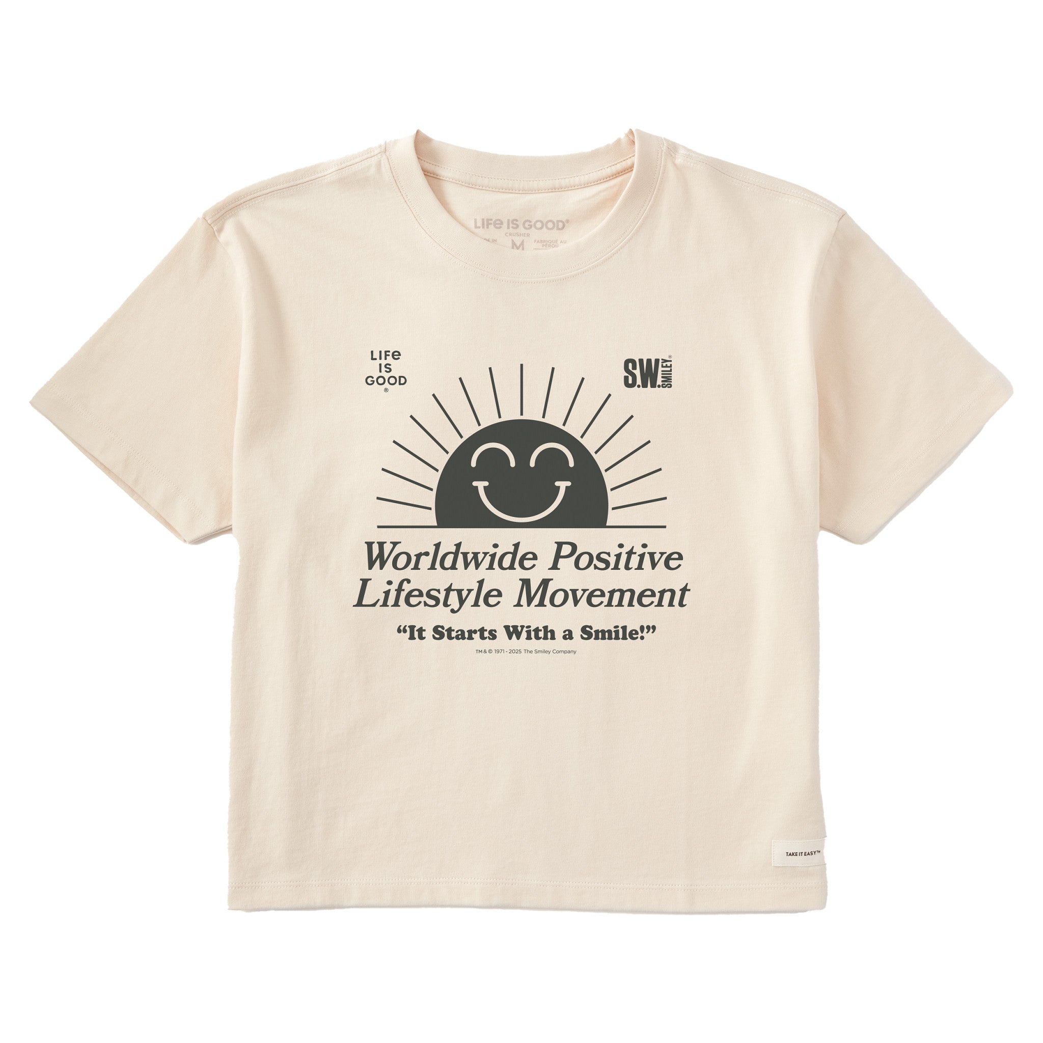 LIG | S.W.Smiley Rising Sun Short Sleeve Crusher Boxy Tee