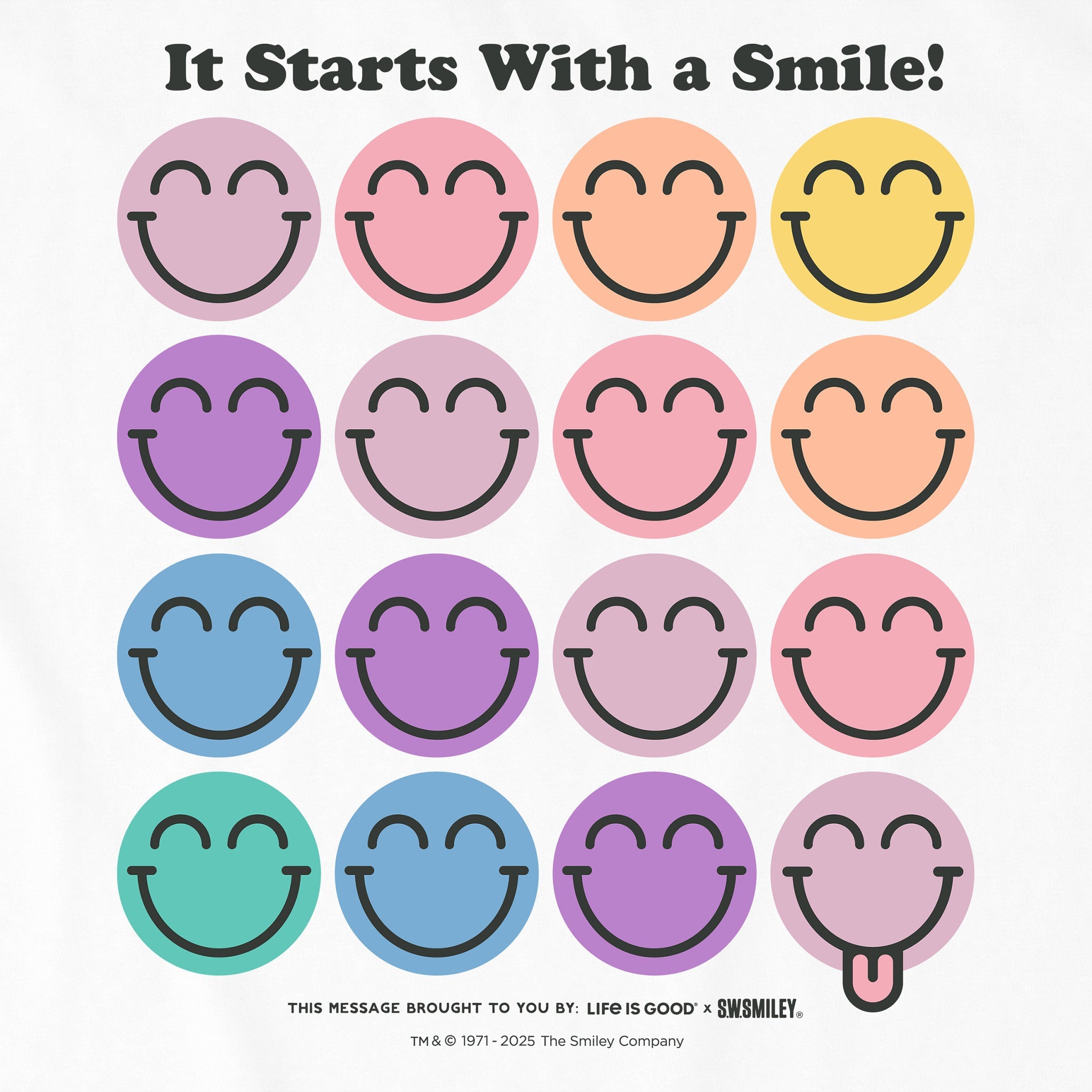 LIG | S.W.Smiley Grid Short Sleeve Crusher Boxy Tee