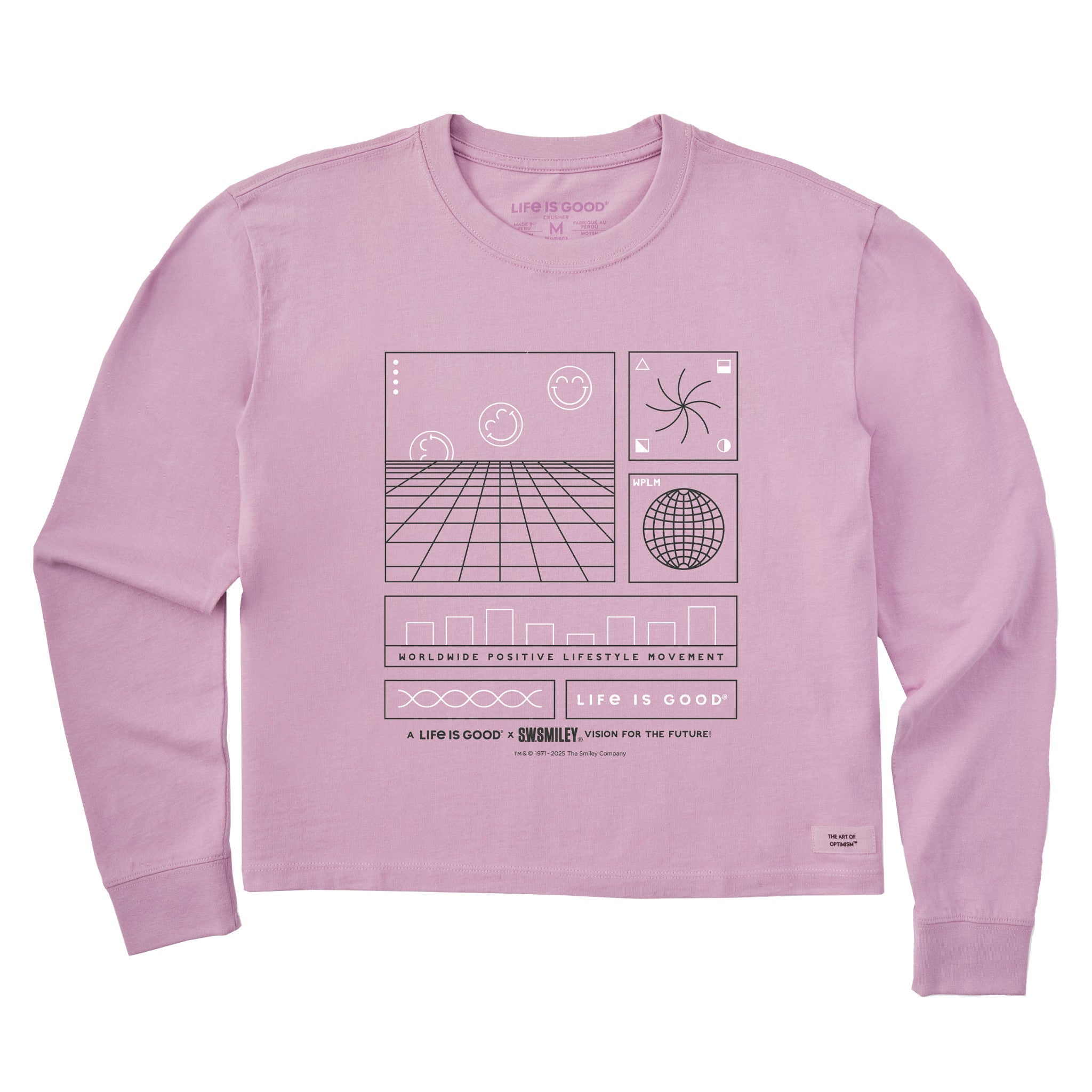 LIG | S.W.Smiley Schematic Long Sleeve Crusher Boxy Tee