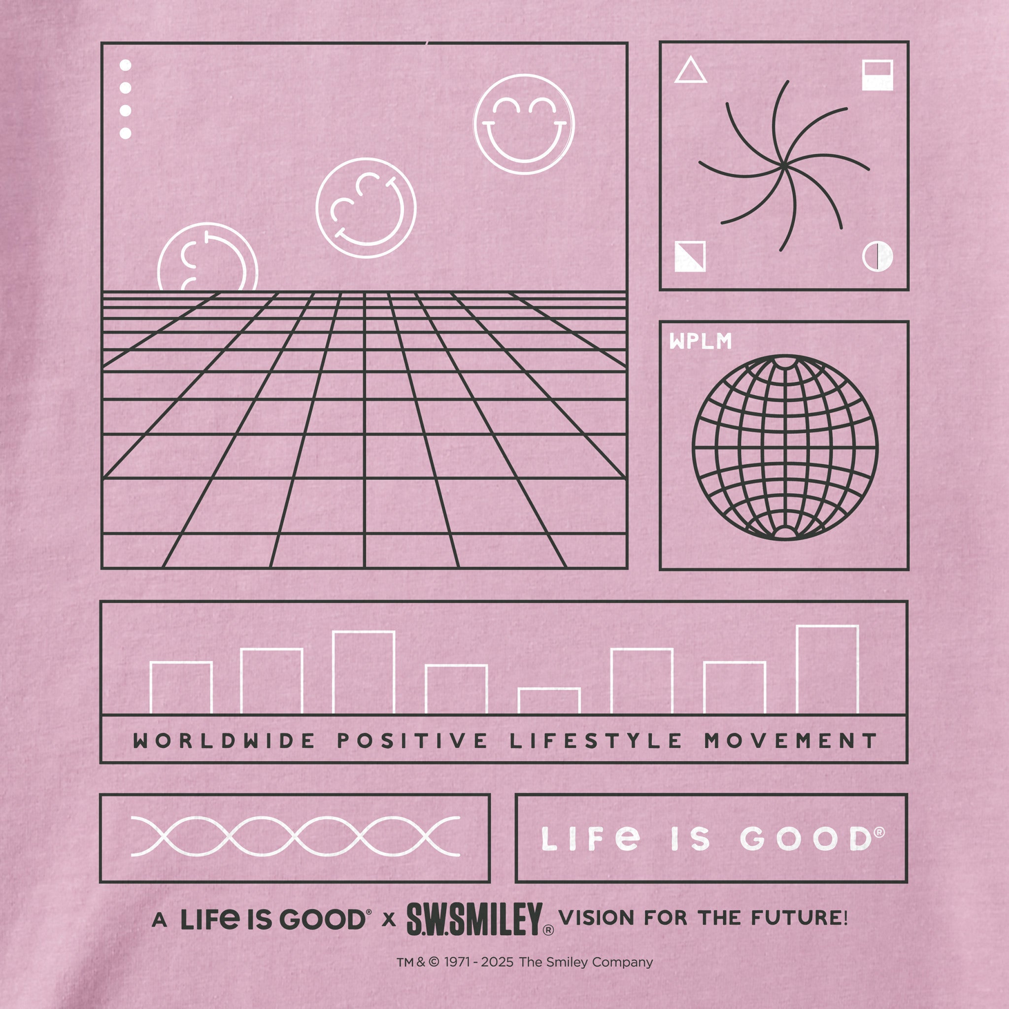 LIG | S.W.Smiley Schematic Long Sleeve Crusher Boxy Tee