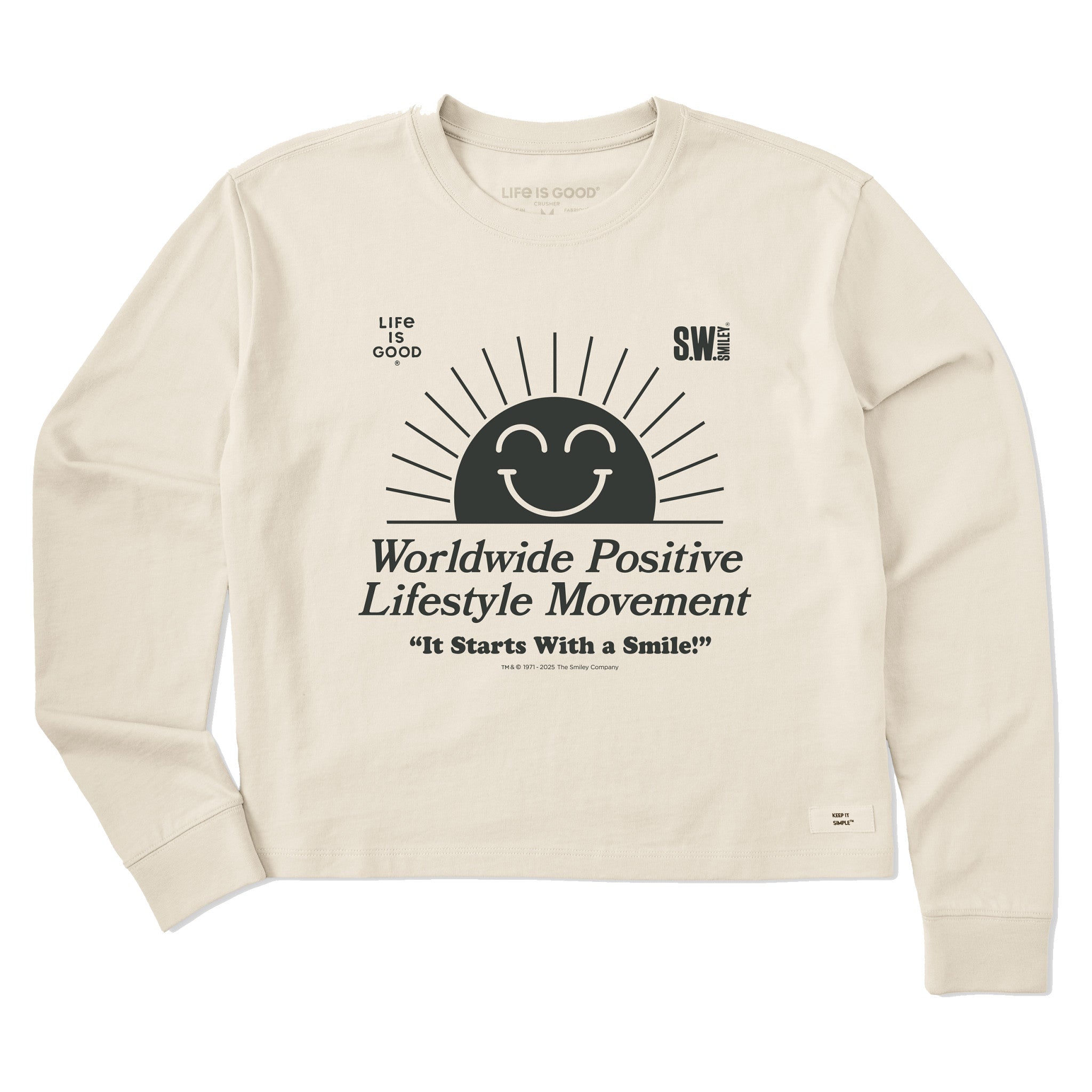 LIG | S.W.Smiley Rising Sun Long Sleeve Crusher Boxy Tee