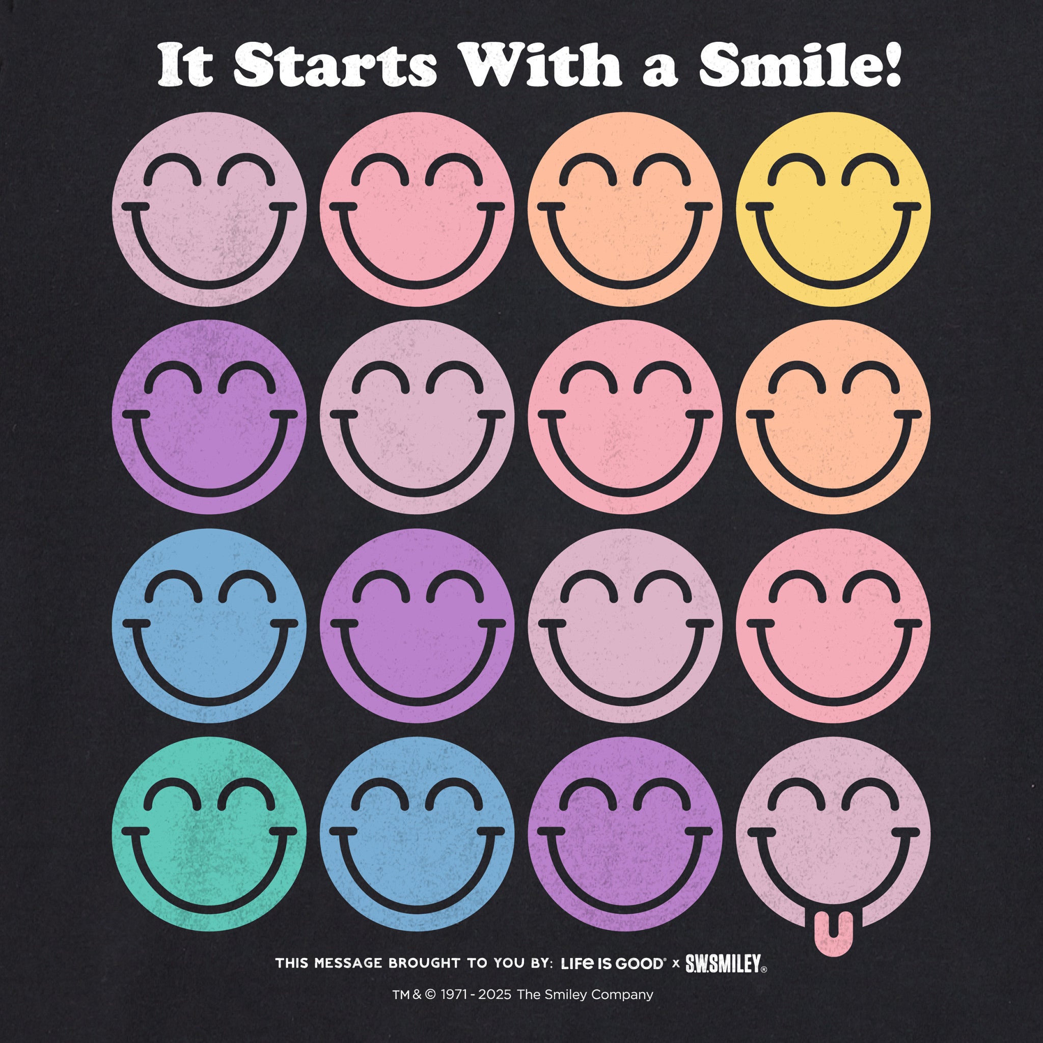 LIG | S.W.Smiley Grid Crusher-LITE Shrunken Tee