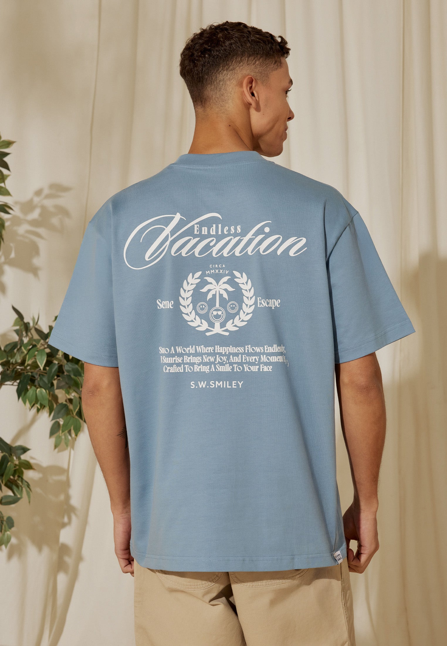 Osella x S.W Smiley Vacation T-shirt In Blue