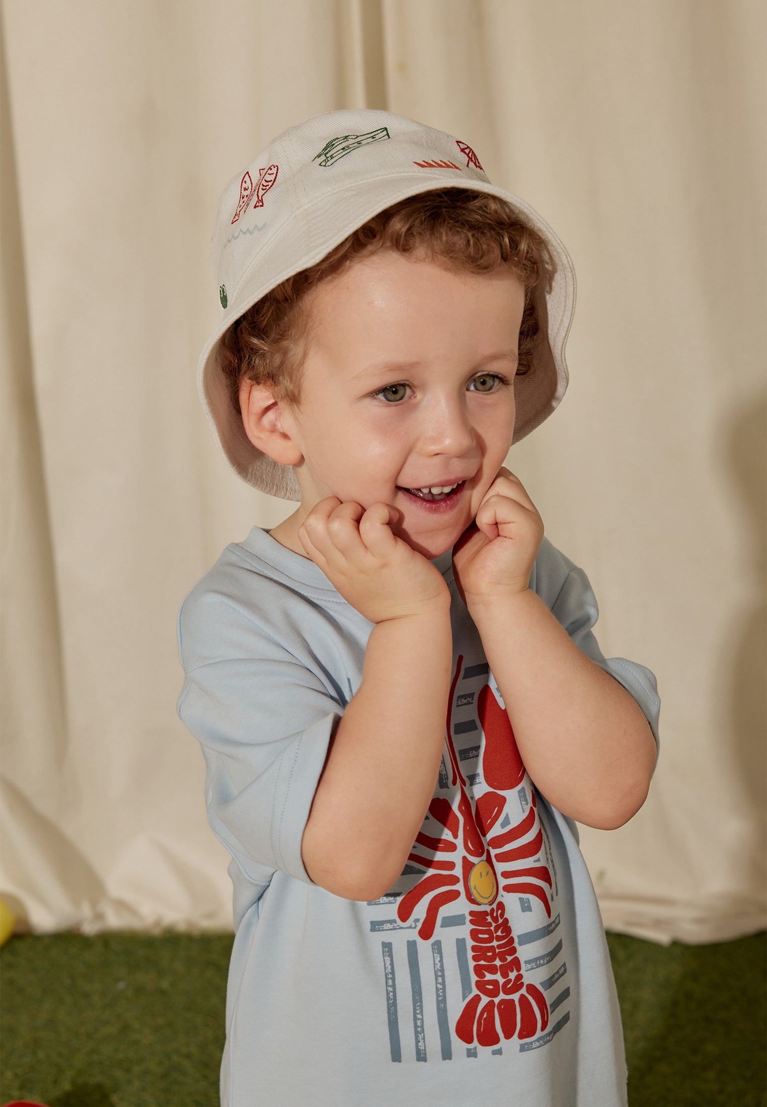 Osella Kids x Smiley World Bucket Hat In Ivory